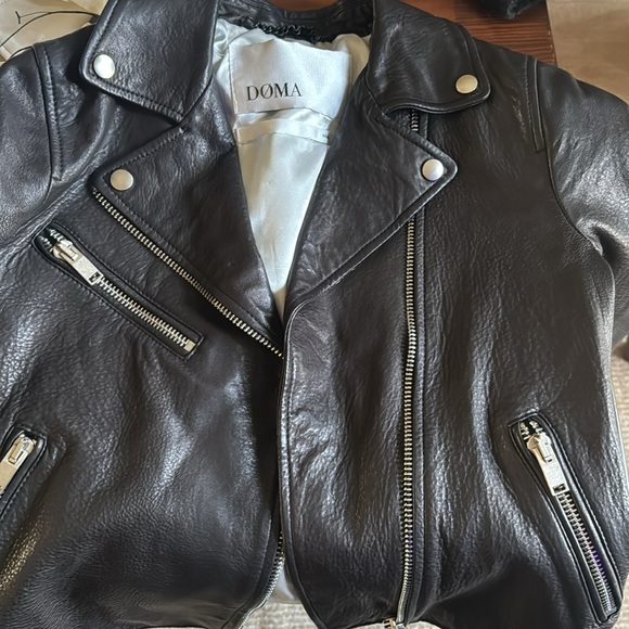 Doma lamb Leather biker Motorcycle Jacket Black Size S - Picture 5 of 9